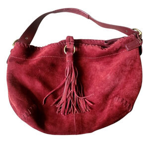 Coach Vintage Whipstitch Women Red Suede Bag - 4277